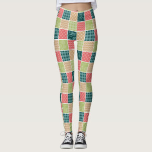 Zigzag, Chevron, Gingham, Polka dots, Patchwork Leggings