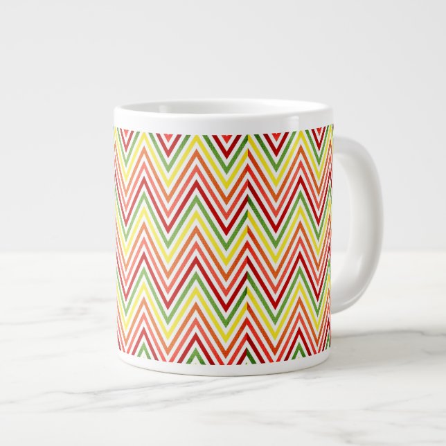 Zigzag Chevron Mönster Jumbo Mugg (Framsida höger)