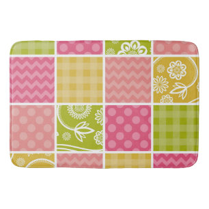 Zigzag, Chevron, Polka dots, Gingham, Patchwork Badrumsmatta