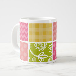 Zigzag, Chevron, Polka dots, Gingham, Patchwork Jumbo Mugg