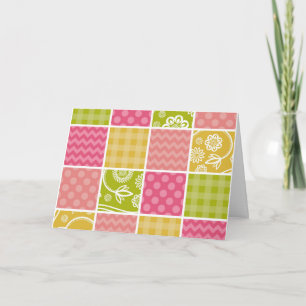 Zigzag, Chevron, Polka dots, Gingham, Patchwork Kort