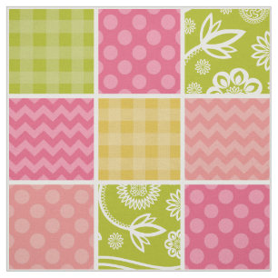 Zigzag, Chevron, Polka dots, Gingham, Patchwork Tyg