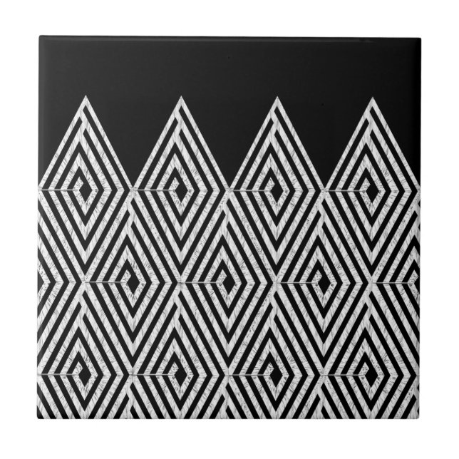 Zigzag Diamond Chevron Tribal mönster Kakelplatta (Framsidan)