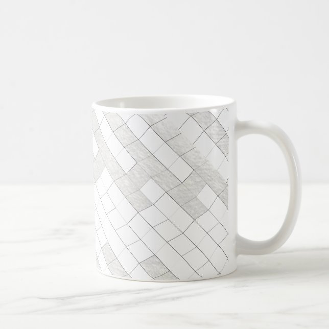Zigzag-fyrkanter i grått... kaffemugg (Höger)