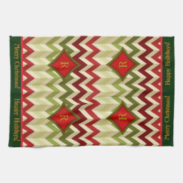 Zigzag-jul (Monogrammed) Kökshandduk