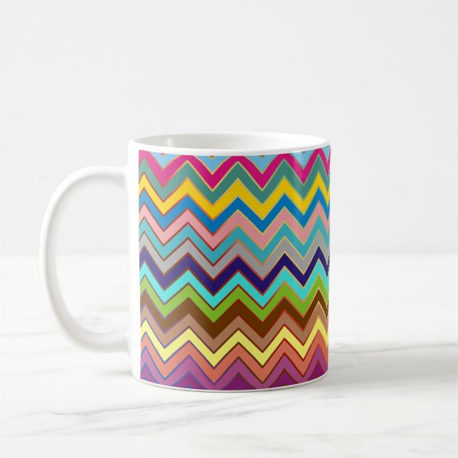 ZIGZAG mönster - färgad + dina idéer Kaffemugg (Vänster)