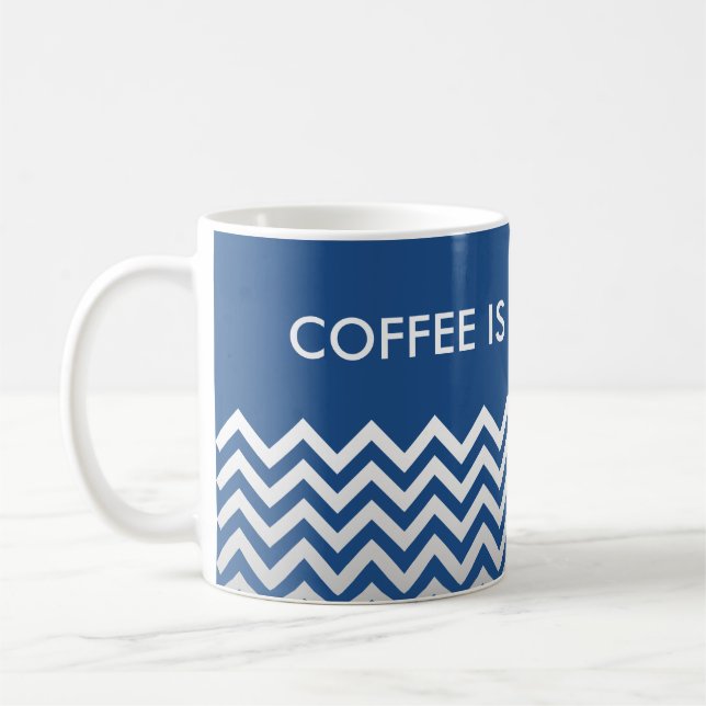 ZIGZAG mönster - grått-övertoningar + ryggstödet. Kaffemugg (Vänster)