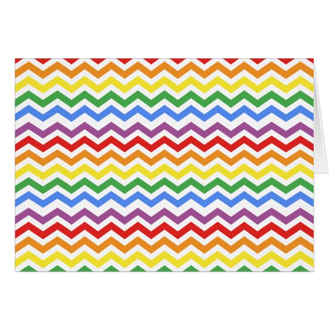 ZigZag Mönster Rainbow Hälsningskort (Framsidan Horizontal)