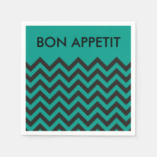 ZIGZAG mönster - svart + bakgrund och text Pappersservett