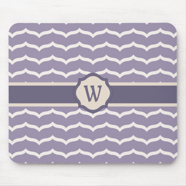 Zigzag Mousepad med blommor Musmatta (Framsidan)
