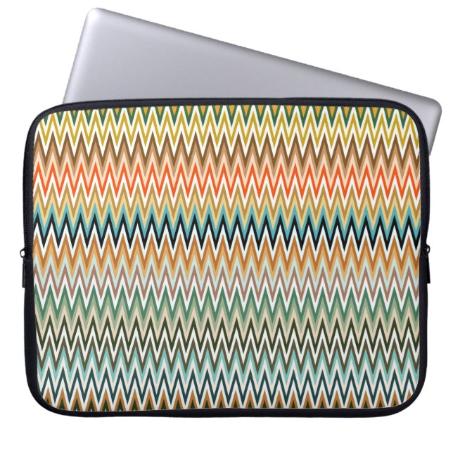Zigzag Multicolor Mönster Laptop Fodral (Framsidan)