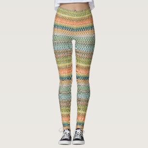 Zigzag Multicolor Mönster Leggings