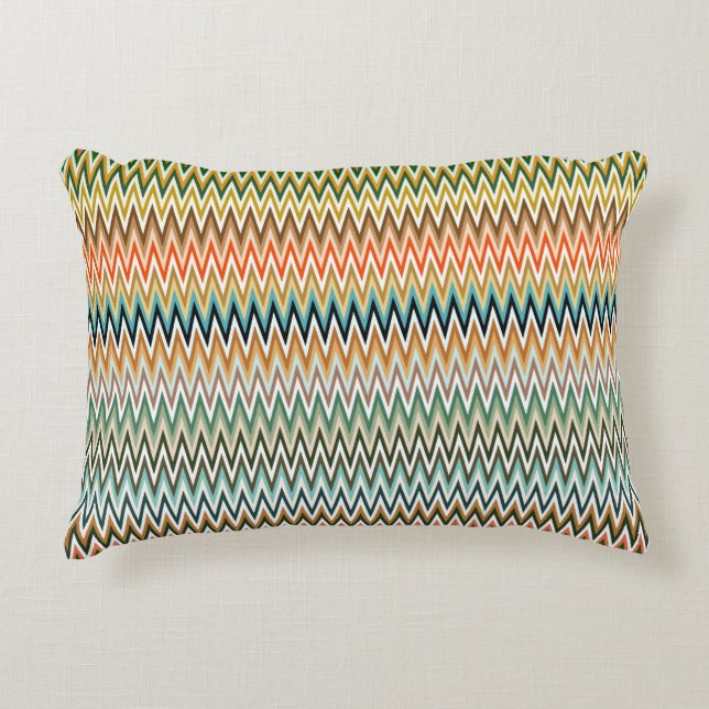Zigzag Multicolor Mönster Prydnadskudde (Framsidan)