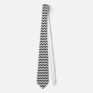 Zigzag Necktie med svart och vit ost Slips