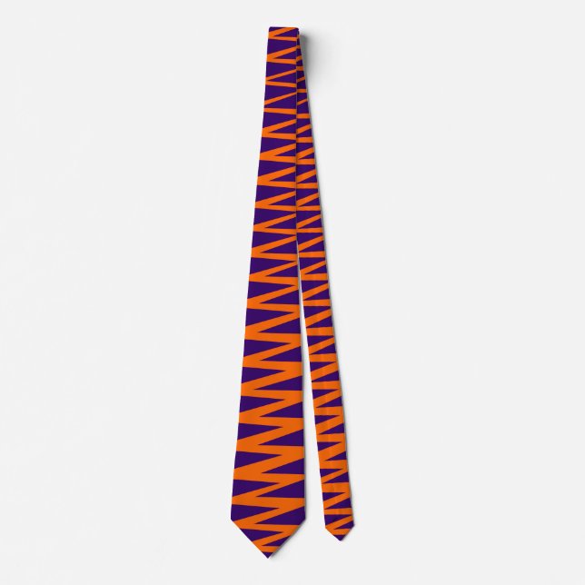 Zigzag - Orange om djupgående Lila 330066 Slips (Framsida)