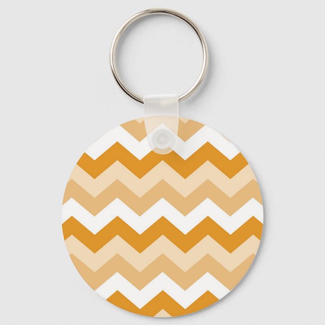 Zigzag patroon (oranje en wit) nyckelring (Framsida)
