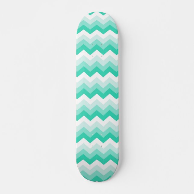 Zigzag patroon (Turkos, groen) Skateboard Bräda 21,5 Cm (Framsida)