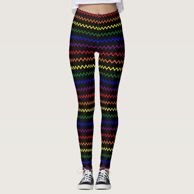 Zigzag Pride Färg Leggings (Framsida)