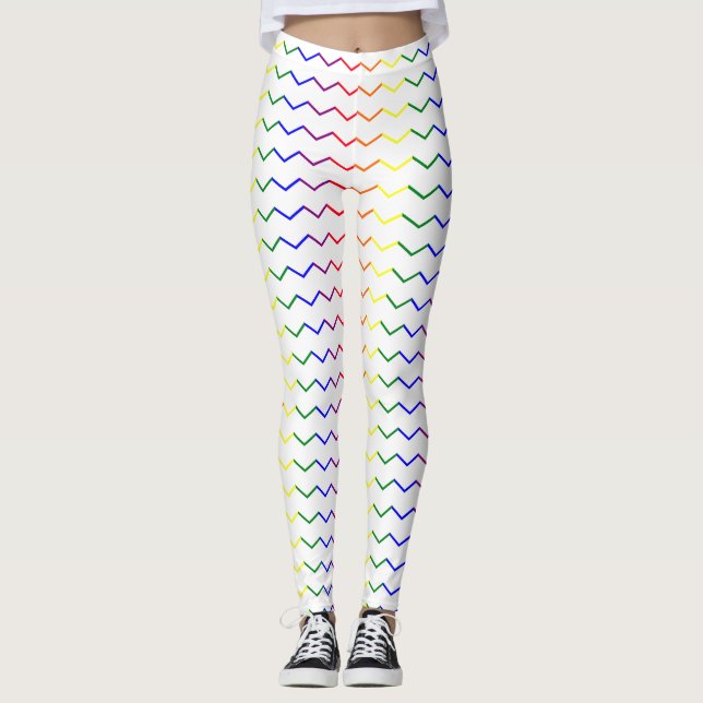 Zigzag Pride Färg Leggings (Framsida)