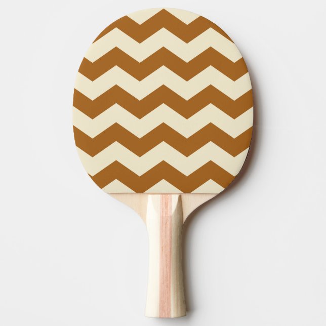 Zigzag Rand Burnt Sand Färg Pingisracket (Framsidan)