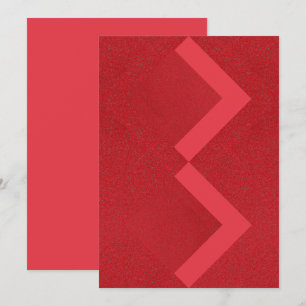Zigzag Red Textured Inbjudningskort - Anpassade