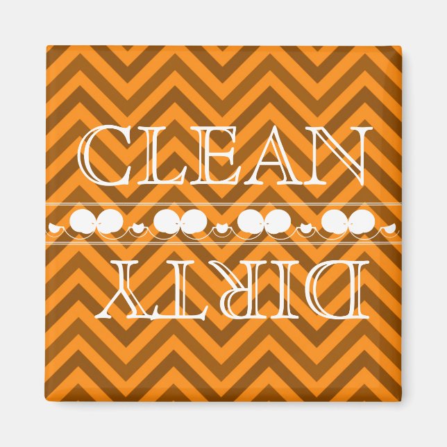 Zigzag Stil Dishwasher Magnet Clean & Dirty (Framsidan)