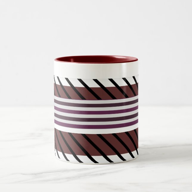 Zigzag, stripe, Retro mönster-kaffe mugg (Center)