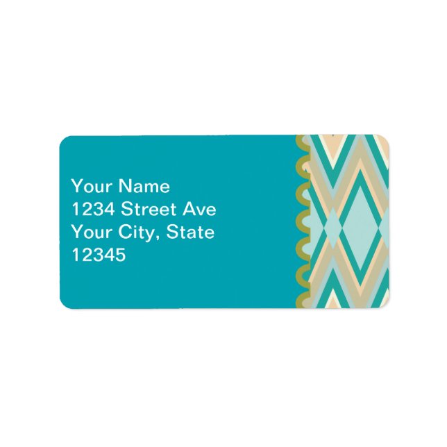 zigzag-telefoner diagonal adressetikett (Framsidan)