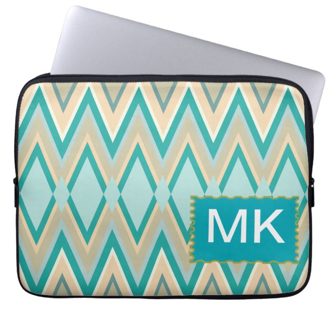 zigzag-telefoner diagonal laptop sleeve (Framsidan)