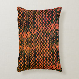 ZigZag-trianglar och geometri i orange till sepia Prydnadskudde