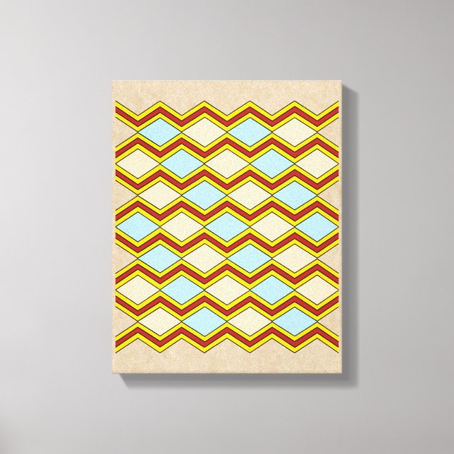 Zigzags och Diamonds Abstrakt Art Canvastryck (Framsida)