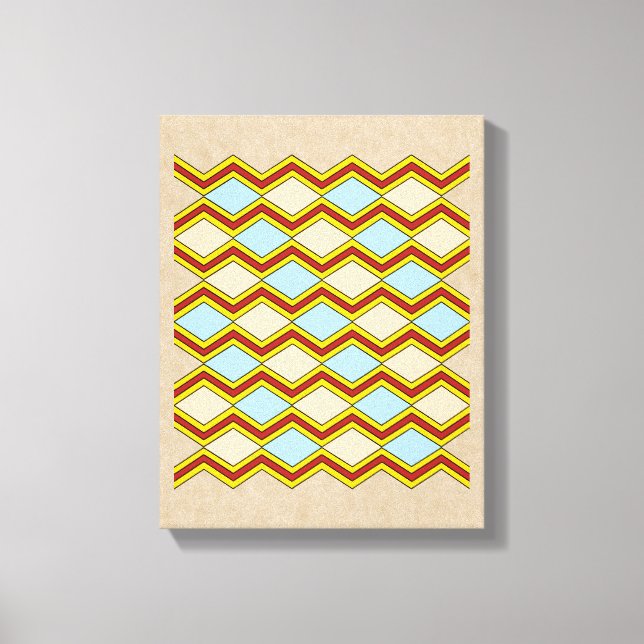Zigzags och Diamonds Abstrakt Art Canvastryck (Framsida)