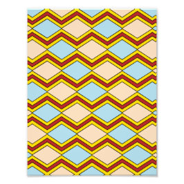 Zigzags och Diamonds Abstrakt Art Fototryck