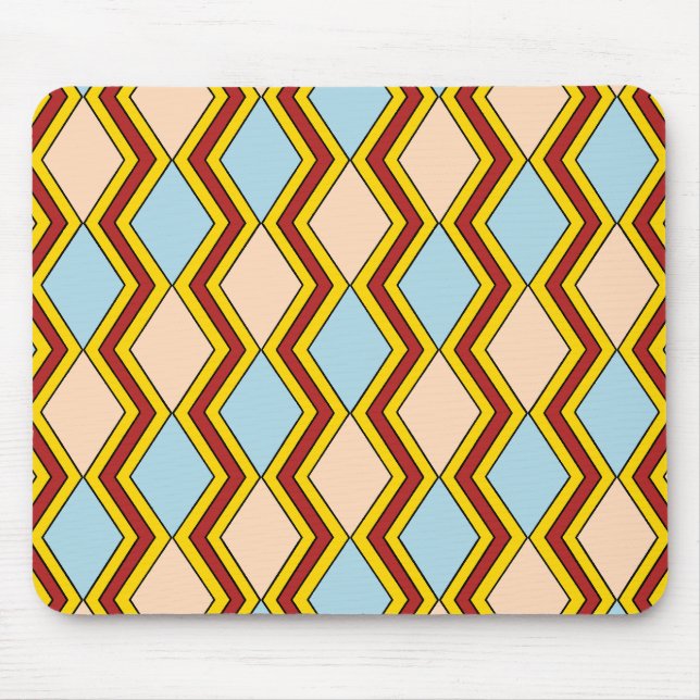 Zigzags och Diamonds Abstrakt Art Musmatta (Framsidan)