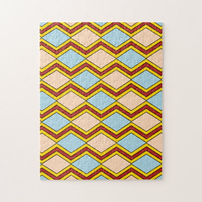 Zigzags och Diamonds Abstrakt Art Pussel (Vertikal)