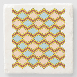 Zigzags och Diamonds Abstrakt Art Stenunderlägg