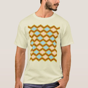 Zigzags och Diamonds Abstrakt Art T Shirt