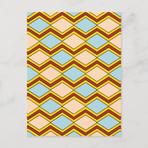 Zigzags och Diamonds Abstrakt Art Vykort