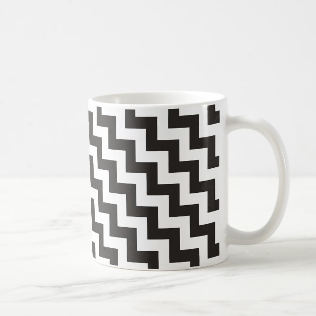 Zigzags Ringer Mugg, Black and White Chevrons Mugg (Höger)