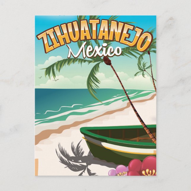 Zihuatanejo mexikansk reseposter vykort (Framsida)