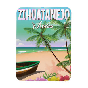 Zihuatanejo Mexikansk semester poster Magnet