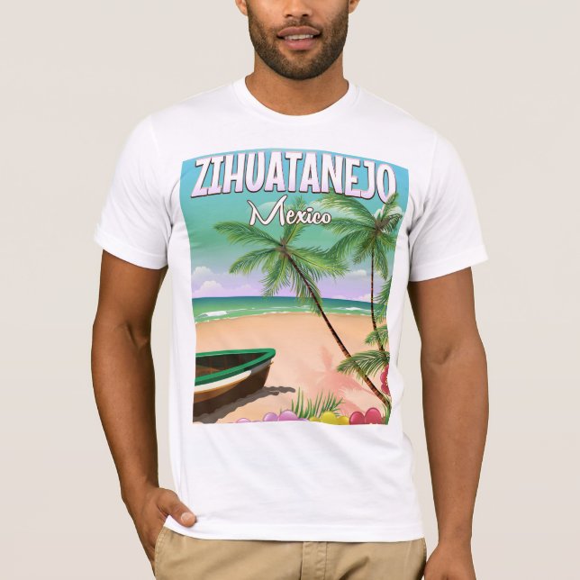 Zihuatanejo mexikansk strand semester affisch tee (Framsida)