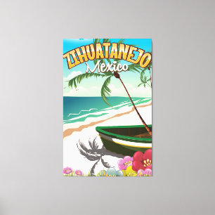 Zihuatanejo Mexikanska reseaffisch Canvastryck