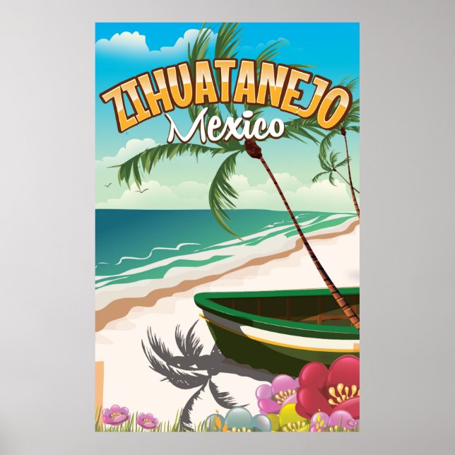 Zihuatanejo Mexikanska reseaffisch Poster (Framsidan)