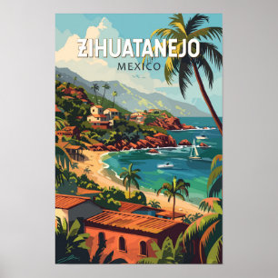 Zihuatanejo Mexiko Resa Konst Vintage Poster