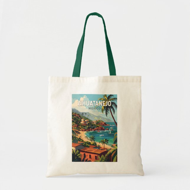 Zihuatanejo Mexiko Resa Konst Vintage Tygkasse (Framsidan)