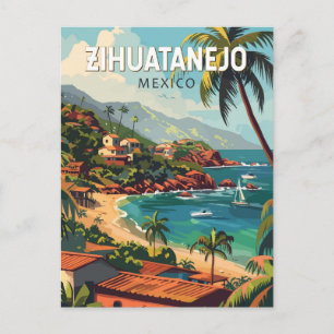Zihuatanejo Mexiko Resa Konst Vintage Vykort