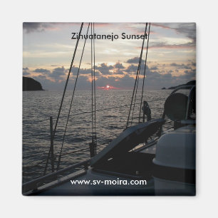 Zihuatanejo solnedgång från Moira i ankring Magnet