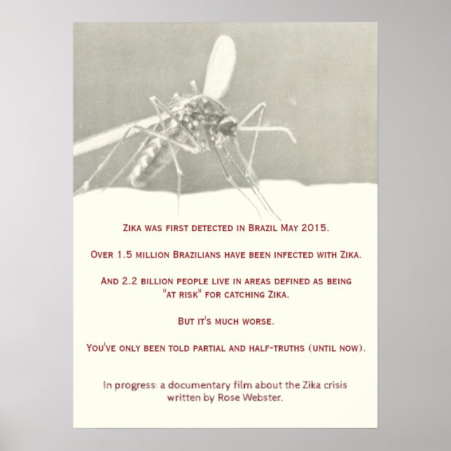 Zika-dokumentär Poster av RoseWrites (Framsidan)