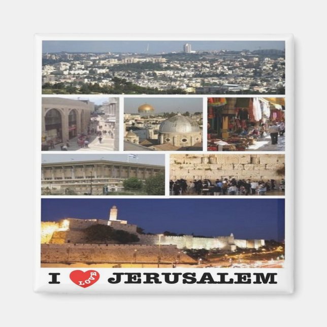 zIL003 i kärlek JERUSALEM Israel Mellan östern, Fr Magnet (Framsidan)